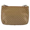 CELINE Macadam Shoulder Bag PVC Leather Beige Gold Auth 191017A-2