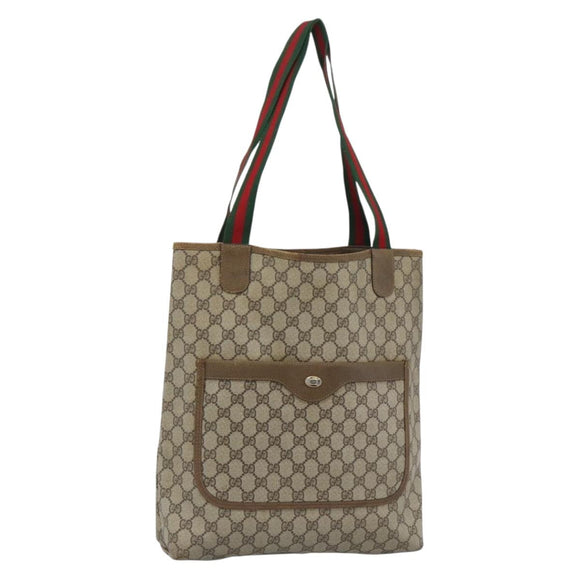 GUCCI GG Supreme Tote Bag PVC Leather Beige 39 02 003 Auth 191018