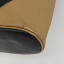 SAINT LAURENT Tote Bag Leather Black Beige Auth 191020-9