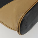 SAINT LAURENT Tote Bag Leather Black Beige Auth 191020-14
