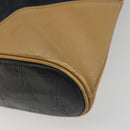 SAINT LAURENT Tote Bag Leather Black Beige Auth 191020-15