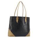 SAINT LAURENT Tote Bag Leather Black Beige Auth 191020-1