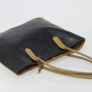 SAINT LAURENT Tote Bag Leather Black Beige Auth 191020-6