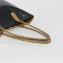 SAINT LAURENT Tote Bag Leather Black Beige Auth 191020-7