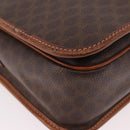 CELINE Macadam Shoulder Bag PVC Leather Brown Gold Auth 191021-15