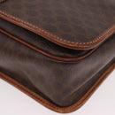 CELINE Macadam Shoulder Bag PVC Leather Brown Gold Auth 191021-16