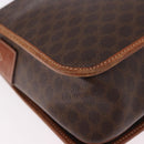 CELINE Macadam Shoulder Bag PVC Leather Brown Gold Auth 191021-17