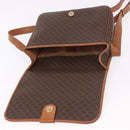 CELINE Macadam Shoulder Bag PVC Leather Brown Gold Auth 191021-19