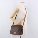 CELINE Macadam Shoulder Bag PVC Leather Brown Gold Auth 191021-23