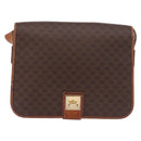 CELINE Macadam Shoulder Bag PVC Leather Brown Gold Auth 191021-13