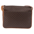 CELINE Macadam Shoulder Bag PVC Leather Brown Gold Auth 191021-2