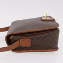 CELINE Macadam Shoulder Bag PVC Leather Brown Gold Auth 191021-4