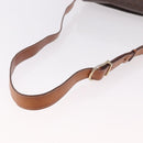 CELINE Macadam Shoulder Bag PVC Leather Brown Gold Auth 191021-7