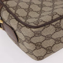 GUCCI GG Supreme Shoulder Bag PVC Leather Beige Gold Auth 191022-10