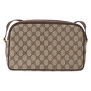 GUCCI GG Supreme Shoulder Bag PVC Leather Beige Gold Auth 191022-3