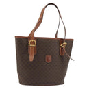 CELINE Macadam Tote Bag PVC Leather Brown Gold Auth 191023A-1