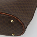 CELINE Macadam Tote Bag PVC Leather Brown Gold Auth 191023A-16