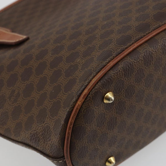 CELINE Macadam Tote Bag PVC Leather Brown Gold Auth 191023A