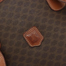 CELINE Macadam Tote Bag PVC Leather Brown Gold Auth 191023A-19