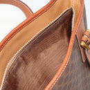 CELINE Macadam Tote Bag PVC Leather Brown Gold Auth 191023A-11
