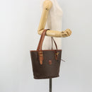 CELINE Macadam Tote Bag PVC Leather Brown Gold Auth 191023A-25
