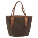 CELINE Macadam Tote Bag PVC Leather Brown Gold Auth 191023A-2