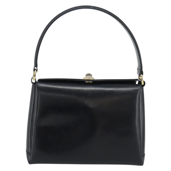 GUCCI Hand Bag Leather Black Gold 001 085 1368 Auth 191025
