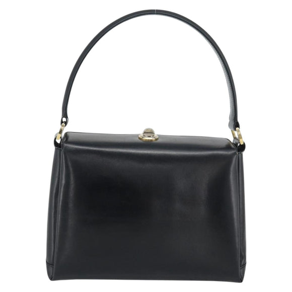 GUCCI Hand Bag Leather Black Gold 001 085 1368 Auth 191025