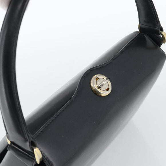GUCCI Hand Bag Leather Black Gold 001 085 1368 Auth 191025