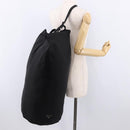 PRADA Drawstring Shoulder Bag Nylon Black Silver Auth 191026A-20