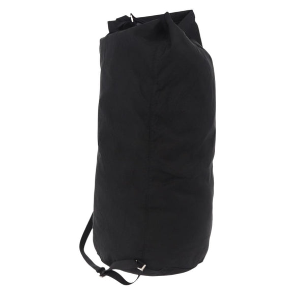 PRADA Drawstring Shoulder Bag Nylon Black Silver Auth 191026A