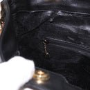 GUCCI Bamboo Hand Bag Leather 2way Black Gold 001 3444 Auth 191028-21