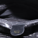 GUCCI Bamboo Hand Bag Leather 2way Black Gold 001 3444 Auth 191028-22