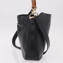 GUCCI Bamboo Hand Bag Leather 2way Black Gold 001 3444 Auth 191028-4