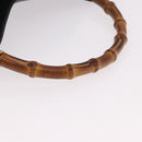 GUCCI Bamboo Hand Bag Leather 2way Black Gold 001 3444 Auth 191028-7