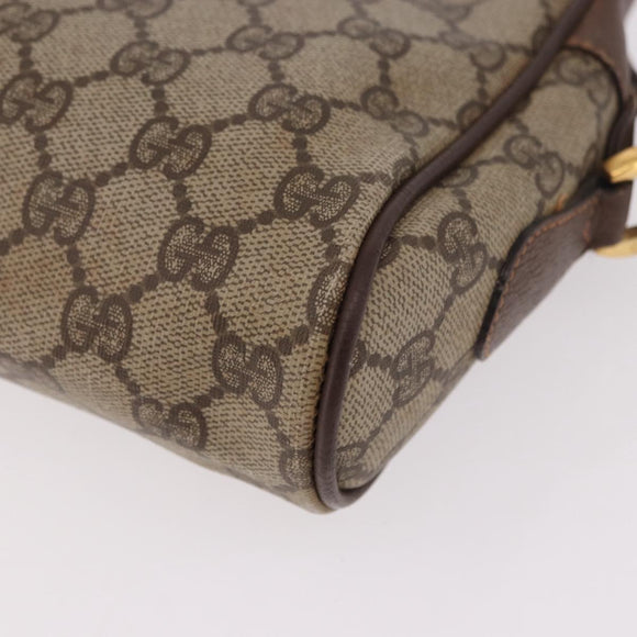 GUCCI GG Supreme Shoulder Bag PVC Leather Beige Gold 56 01 087 Auth 191029