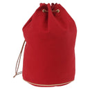 HERMES Porochon Mimir PM Shoulder Bag Canvas Red Gold Auth 191033A-1