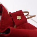 HERMES Porochon Mimir PM Shoulder Bag Canvas Red Gold Auth 191033A-15
