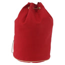 HERMES Porochon Mimir PM Shoulder Bag Canvas Red Gold Auth 191033A-2