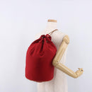 HERMES Porochon Mimir PM Shoulder Bag Canvas Red Gold Auth 191033A-20