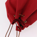 HERMES Porochon Mimir PM Shoulder Bag Canvas Red Gold Auth 191033A-6