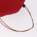 HERMES Porochon Mimir PM Shoulder Bag Canvas Red Gold Auth 191033A-7