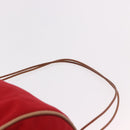 HERMES Porochon Mimir PM Shoulder Bag Canvas Red Gold Auth 191033A-8