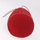 HERMES Porochon Mimir PM Shoulder Bag Canvas Red Gold Auth 191033A-9
