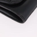 GUCCI Chain Shoulder Bag Leather Black Gold Auth 191035-9