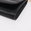 GUCCI Chain Shoulder Bag Leather Black Gold Auth 191035-14