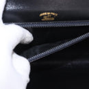 GUCCI Chain Shoulder Bag Leather Black Gold Auth 191035-21