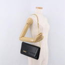GUCCI Chain Shoulder Bag Leather Black Gold Auth 191035-22