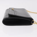GUCCI Chain Shoulder Bag Leather Black Gold Auth 191035-3