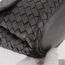 BOTTEGA VENETA INTRECCIATO Hand Bag Leather Gray Gold Auth 191037-10